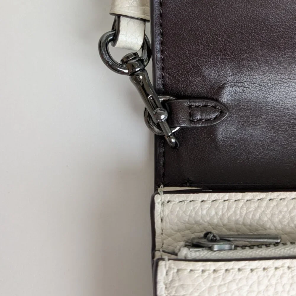 COACH Foldover Crossbody Clutch with Tea Rose